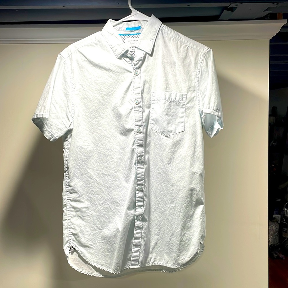 Mens Short Sleeve Button Down Shirt Small